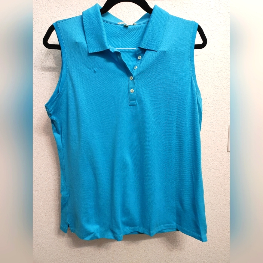 Turquoise Sleeveless Polo